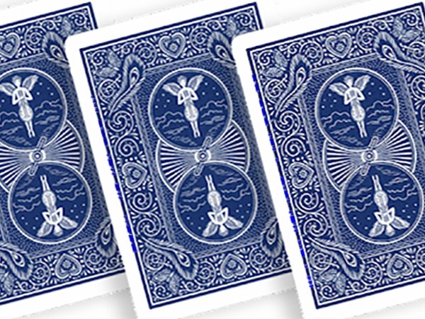Three playing-card backs, the published clue image